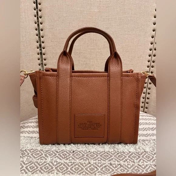 Marc Jacobs Brown Leather Tote Bag small - Picture 2 of 9